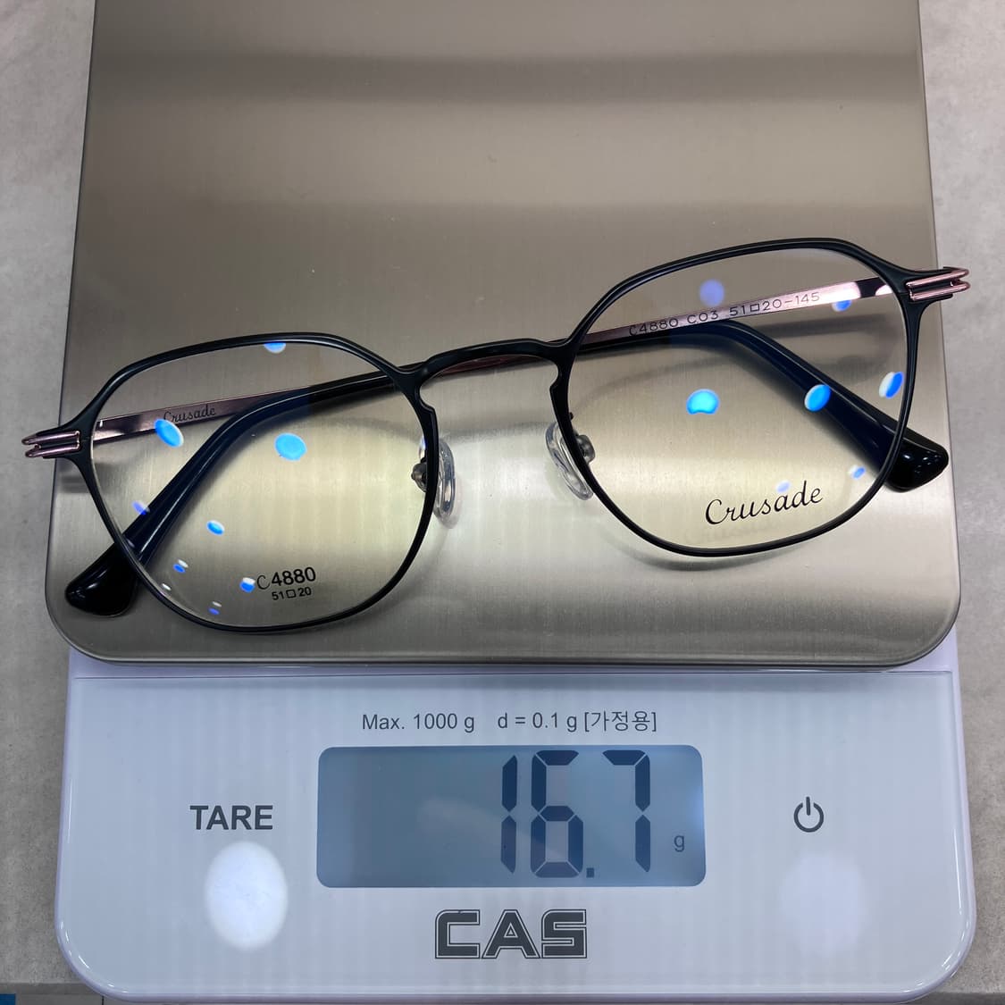 C91 크루세이드 Crusade 블랙 라일락 아넬형 메탈테 안경 4880 상품이미지8