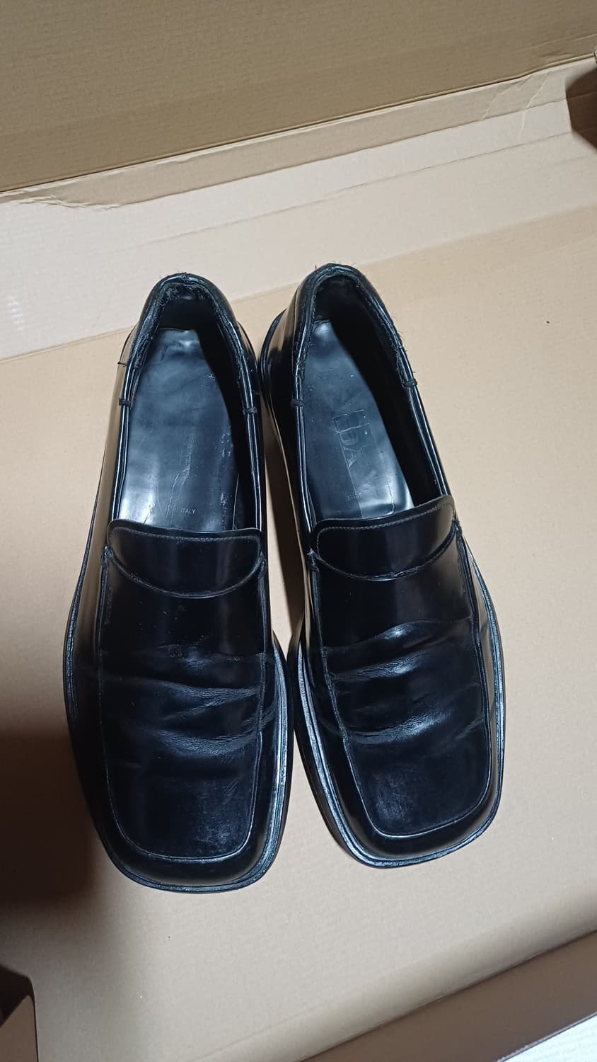 빈티지 프라다 로퍼 스퀘어토 블랙 구두 265 상품이미지3