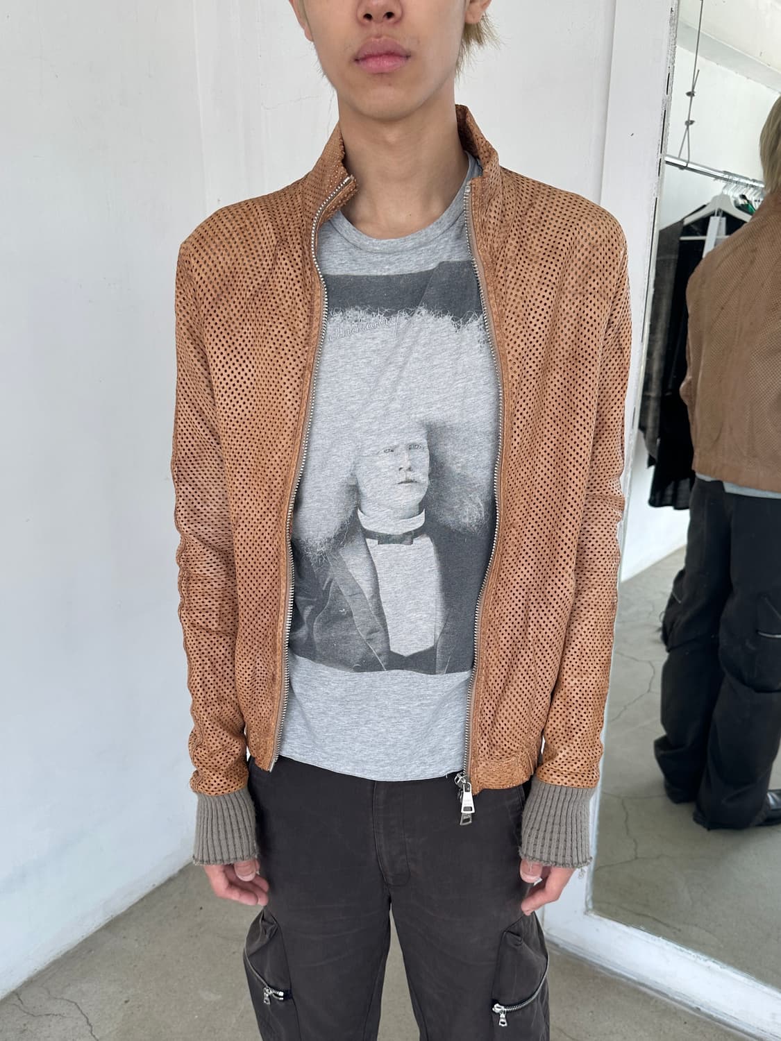 조르지오 브라토 워시드 펀칭 램 레더 자켓 상품이미지3