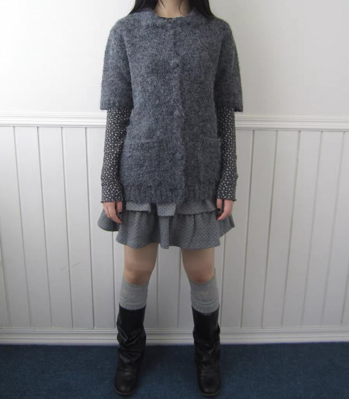 Ang projet 차콜 반팔 니트 상품이미지1