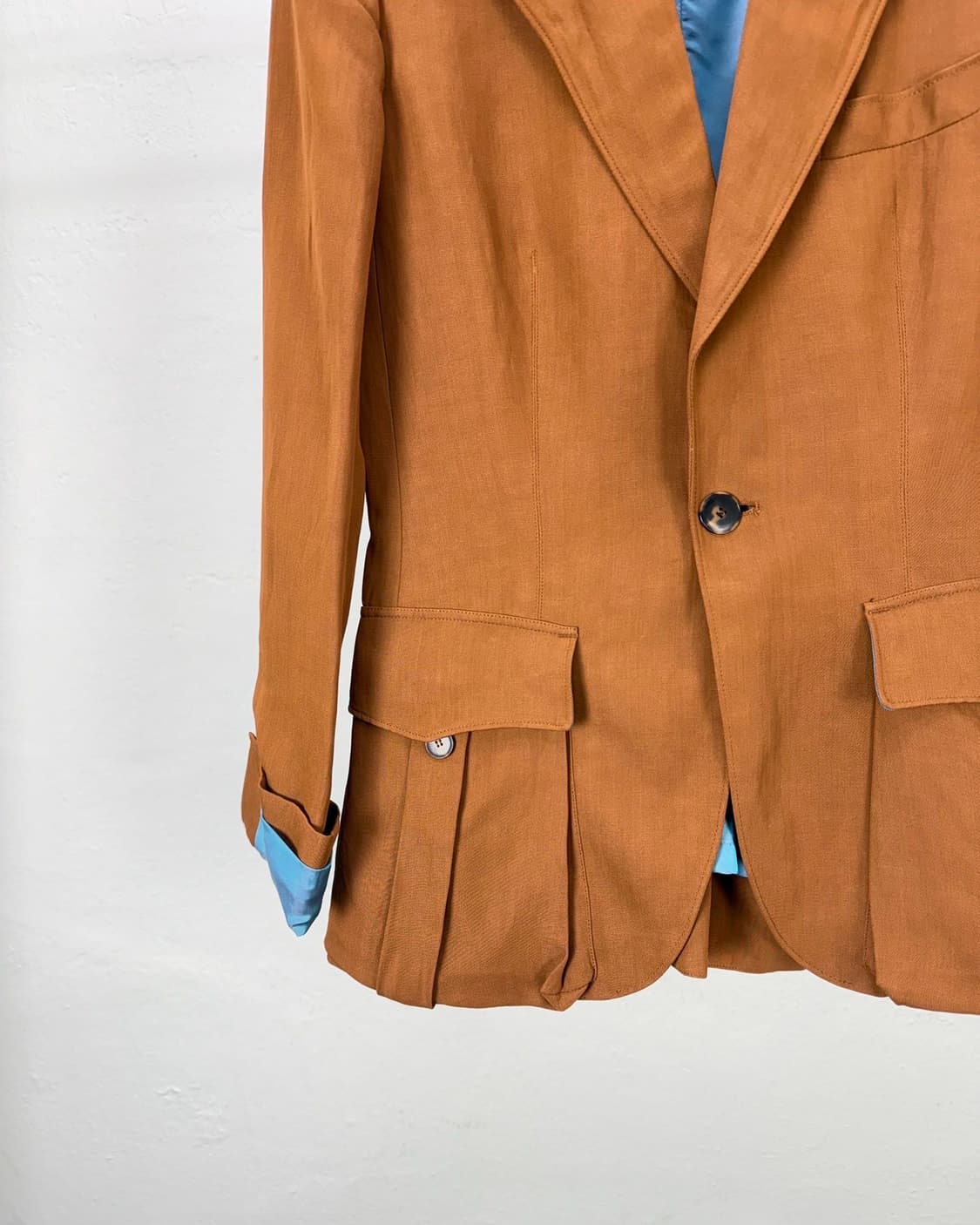 장 폴 고티에 펨므 카멜 싱글 브레스티드 커프스 턱 블레이저 자켓 상품이미지4