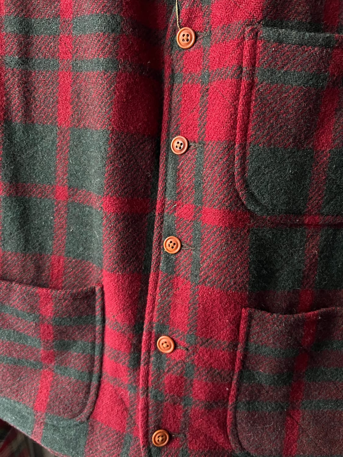 [L]90's 타미힐피거 USA 퀄팅 체크 울 베스트 상품이미지4