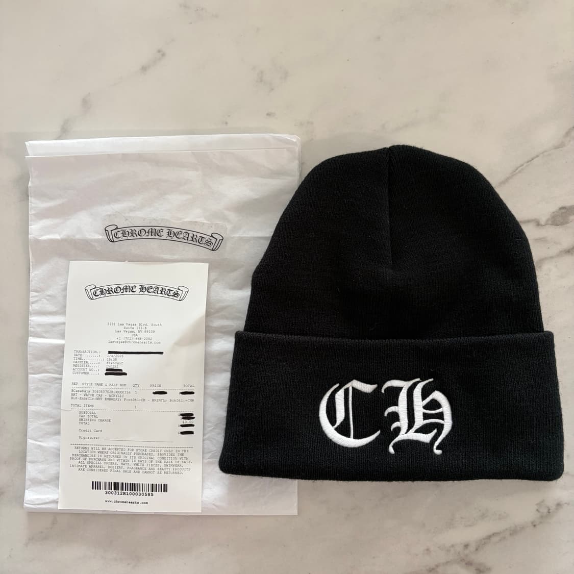 레어) 크롬하츠 Ch 로고 레터링 양면 워치 캡 비니 OS 상품이미지1