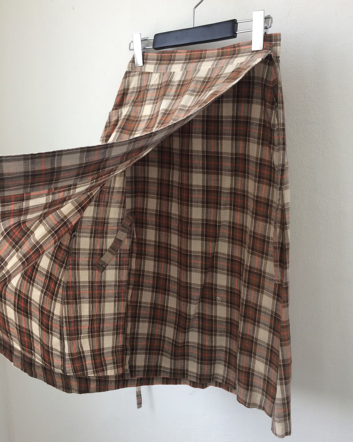 Check pattern wrap skirt 상품이미지4
