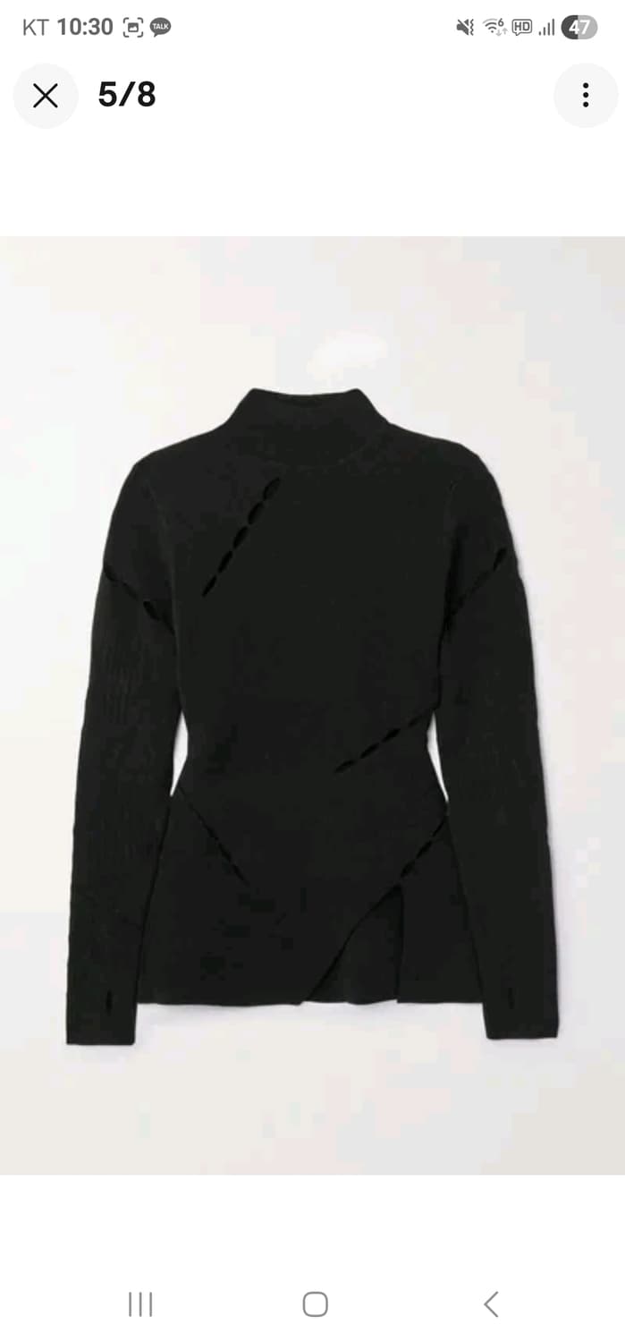 Y-3 아디다스 요지 야마모토 잉건 컷아웃 니트 탑 블랙  상품이미지5