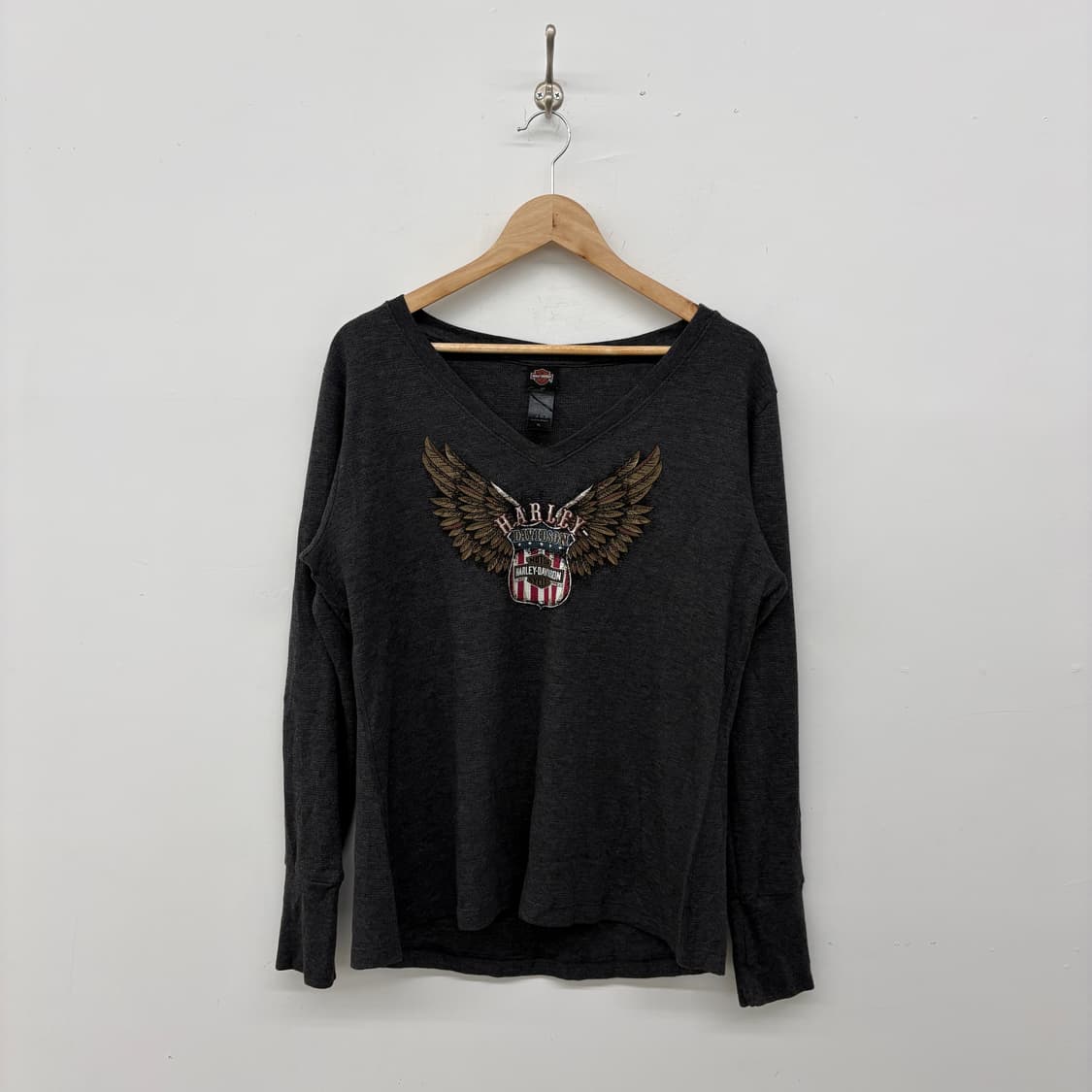 할리데이비슨 긴팔 티셔츠 차콜 그레이 여성 XL 상품이미지1