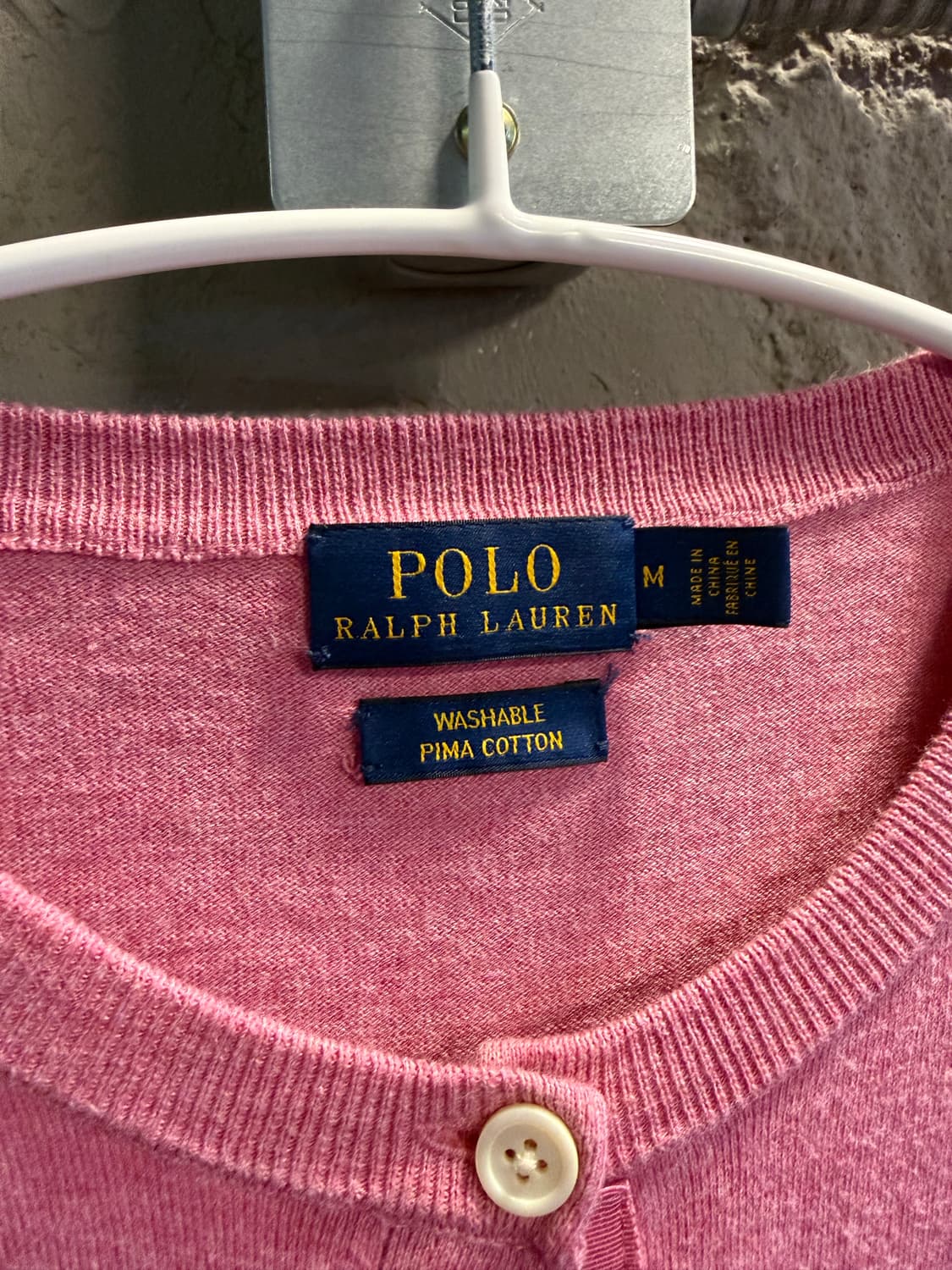 폴로 랄프로렌 피마코튼 라운드 가디건 핑크 M 상품이미지5