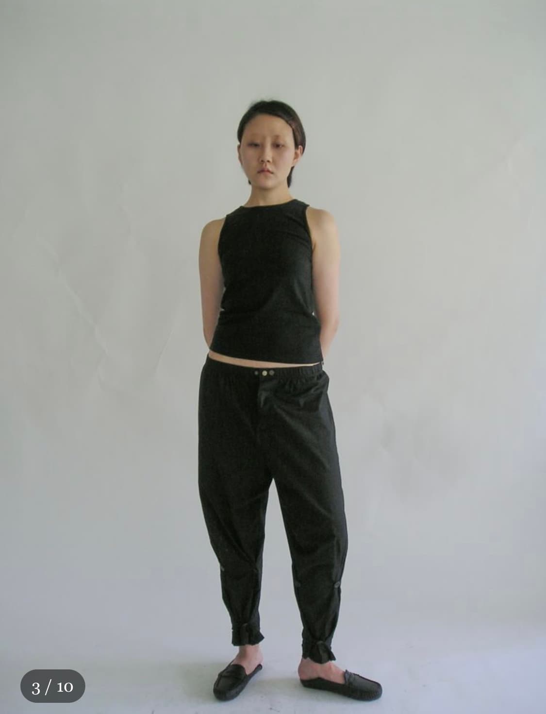 Eonts 에옹쓰 코튼 버튼 팬츠 블랙 상품이미지2