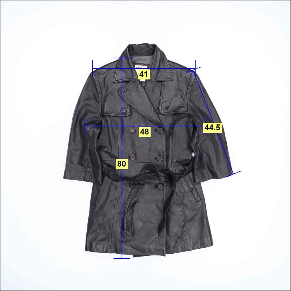 88 KAMIYA 카미야 빈티지 양가죽 벨티드 코트 블랙 4220 상품이미지9