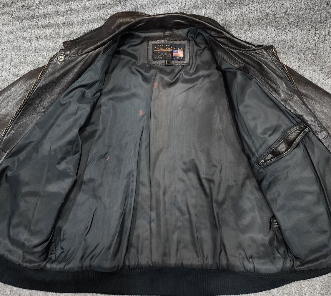 로빈슨 빈티지 A-2 플라이트 레더자켓 가죽자켓 L 상품이미지3