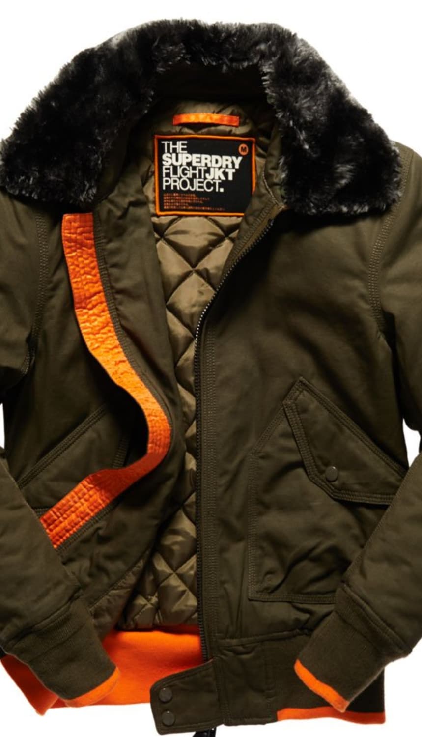 슈퍼드라이 퍼 카키색 cwu45p 봄버 자켓(xl) 상품이미지8
