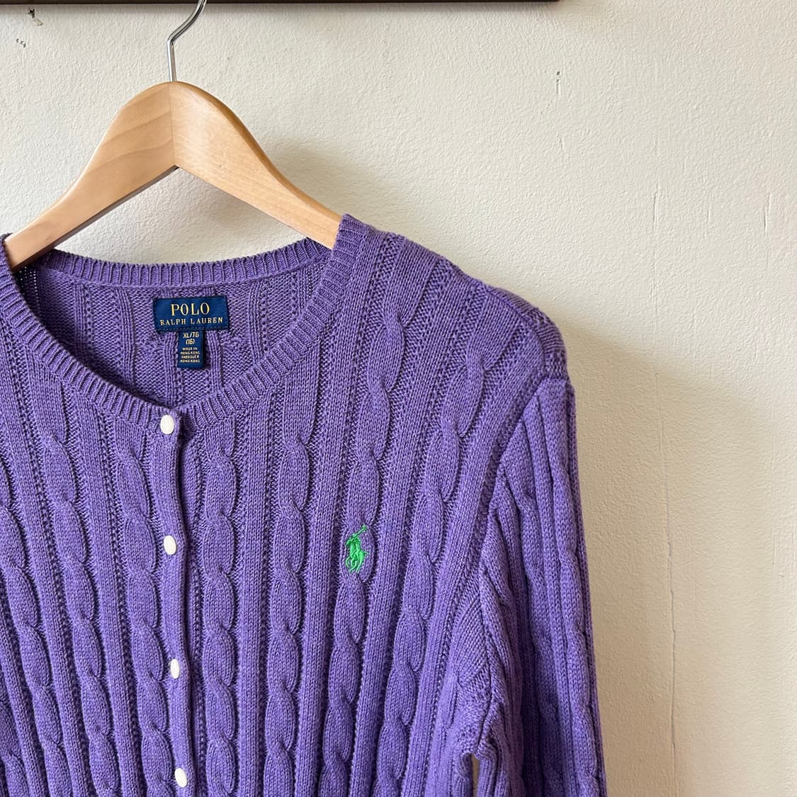 폴로랄프로렌 라벤더 케이블 가디건 상품이미지5