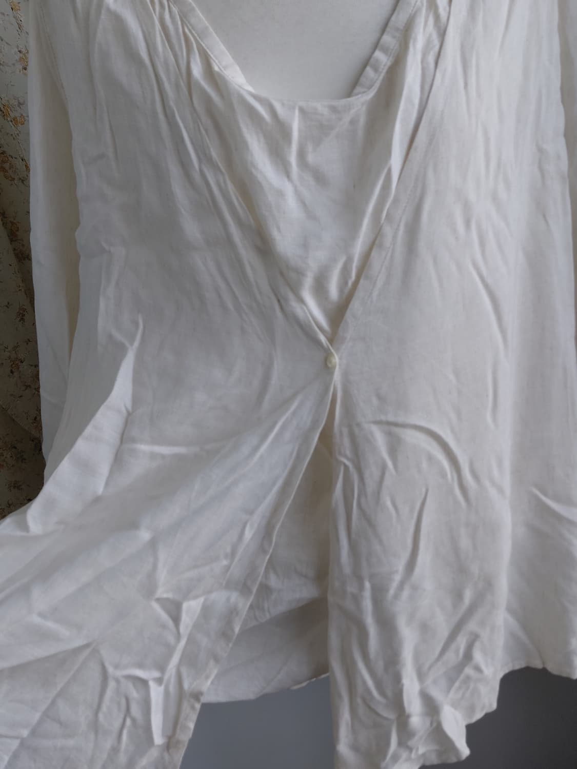 [일본빈티지] 아이보리 린넨 블라우스 7부 상품이미지2