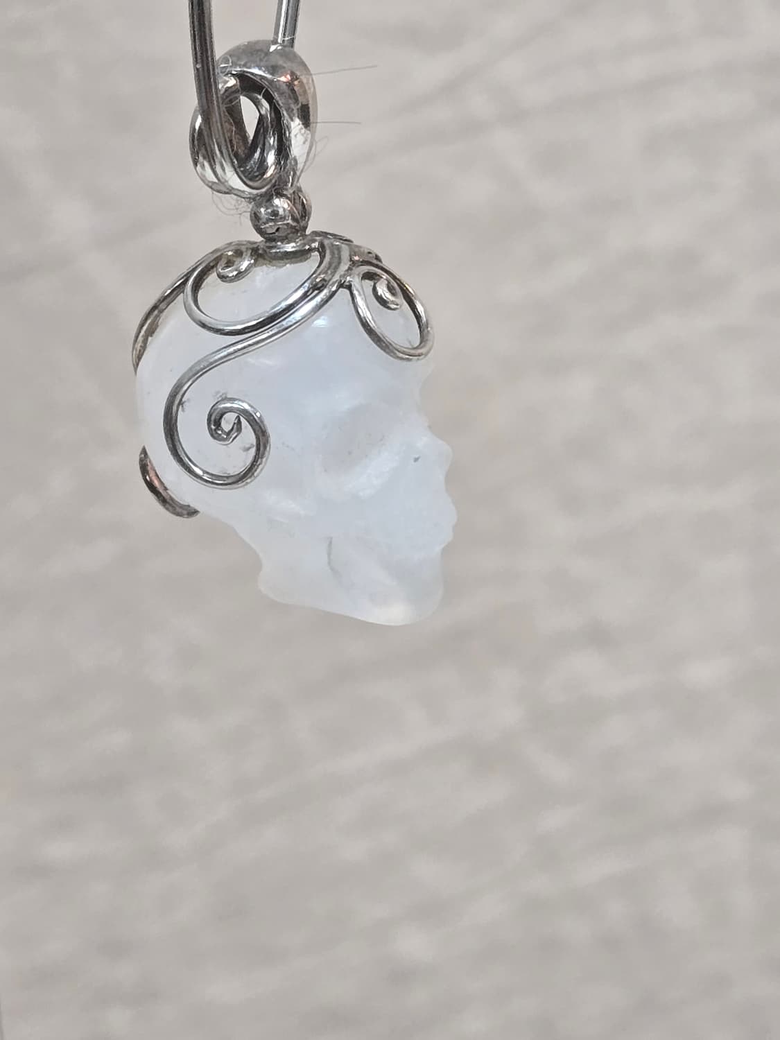 천연 백수정 스컬 펜던트 | 925 실버 해골 목걸이 빈티지 보헤미안 상품이미지9