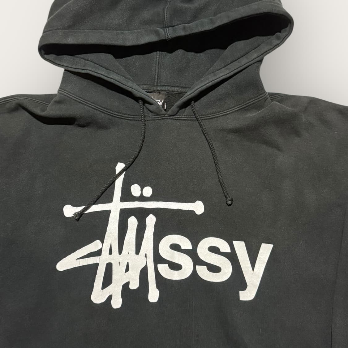 90s USA Made 스투시 블랙 후디 L 상품이미지2