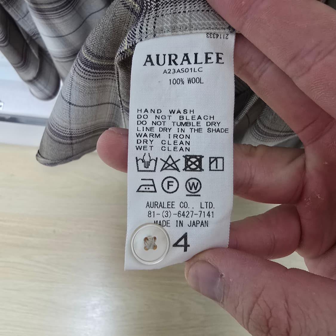 23aw 오라리 울 체크셔츠 브라운 4 상품이미지4