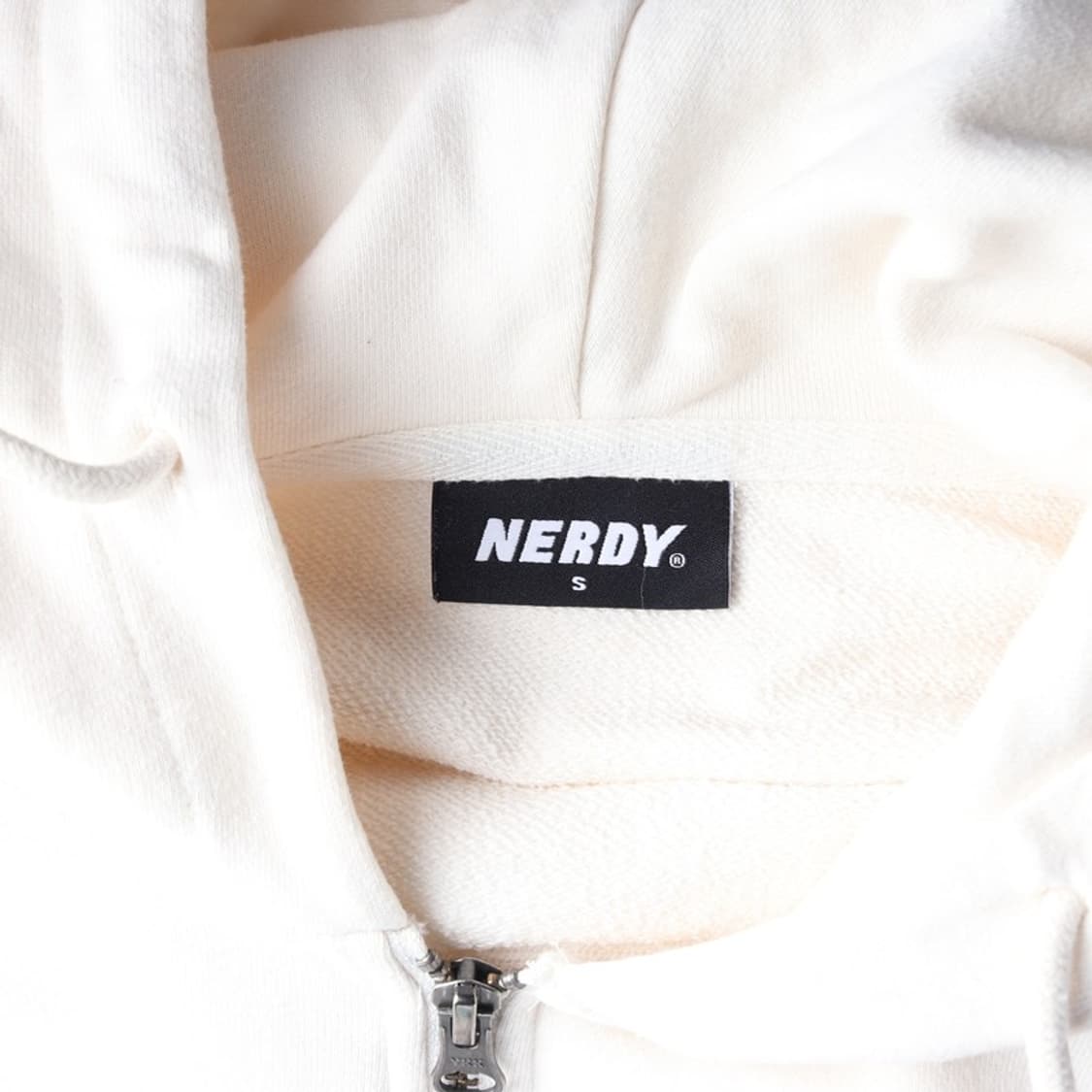 널디 2선 라인 후드 집업 크림 S 상품이미지5