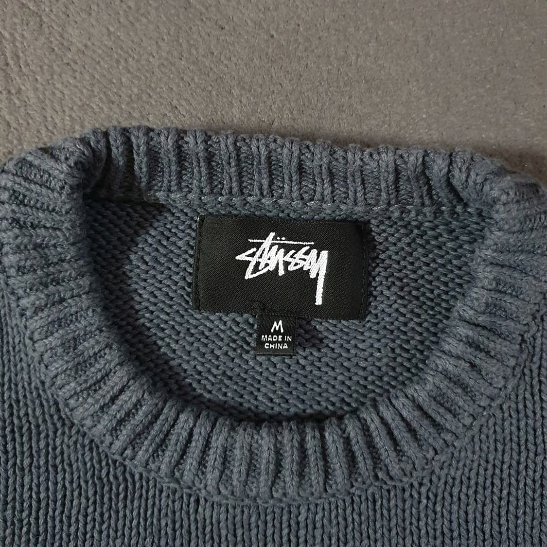 스투시 서프맨 아이콘 크루넥 니트 M 더스티블루 상품이미지5