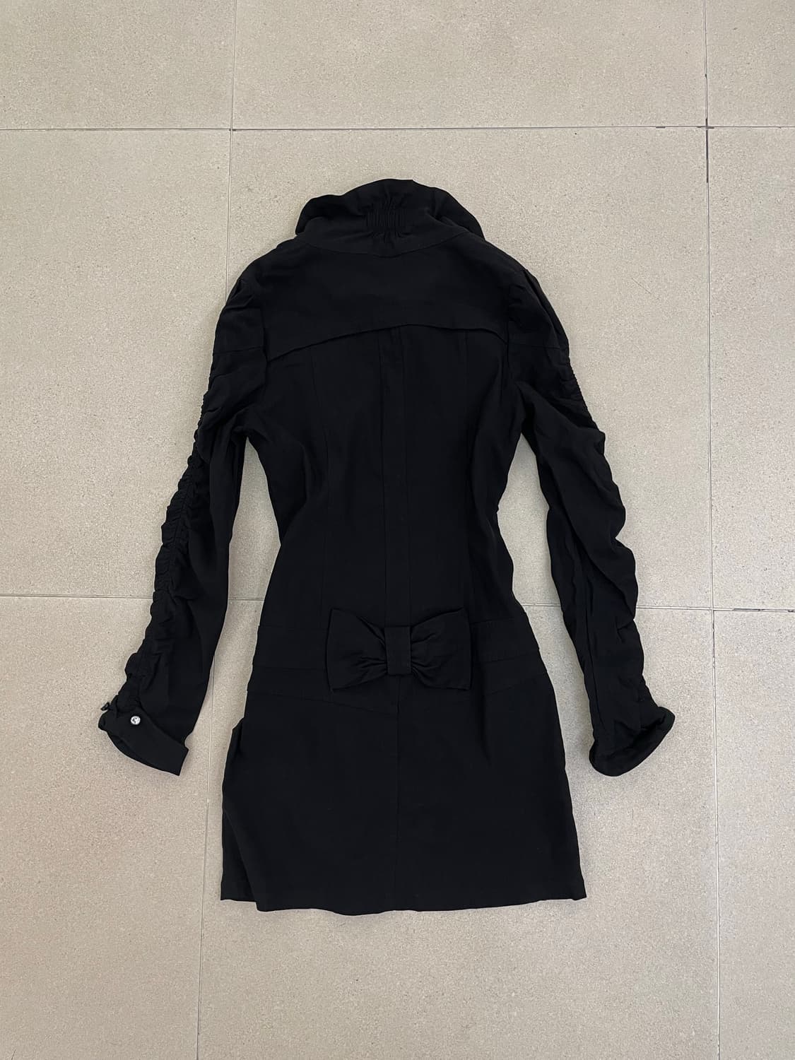 블랙 y2k 셔링 집업 원피스 상품이미지5