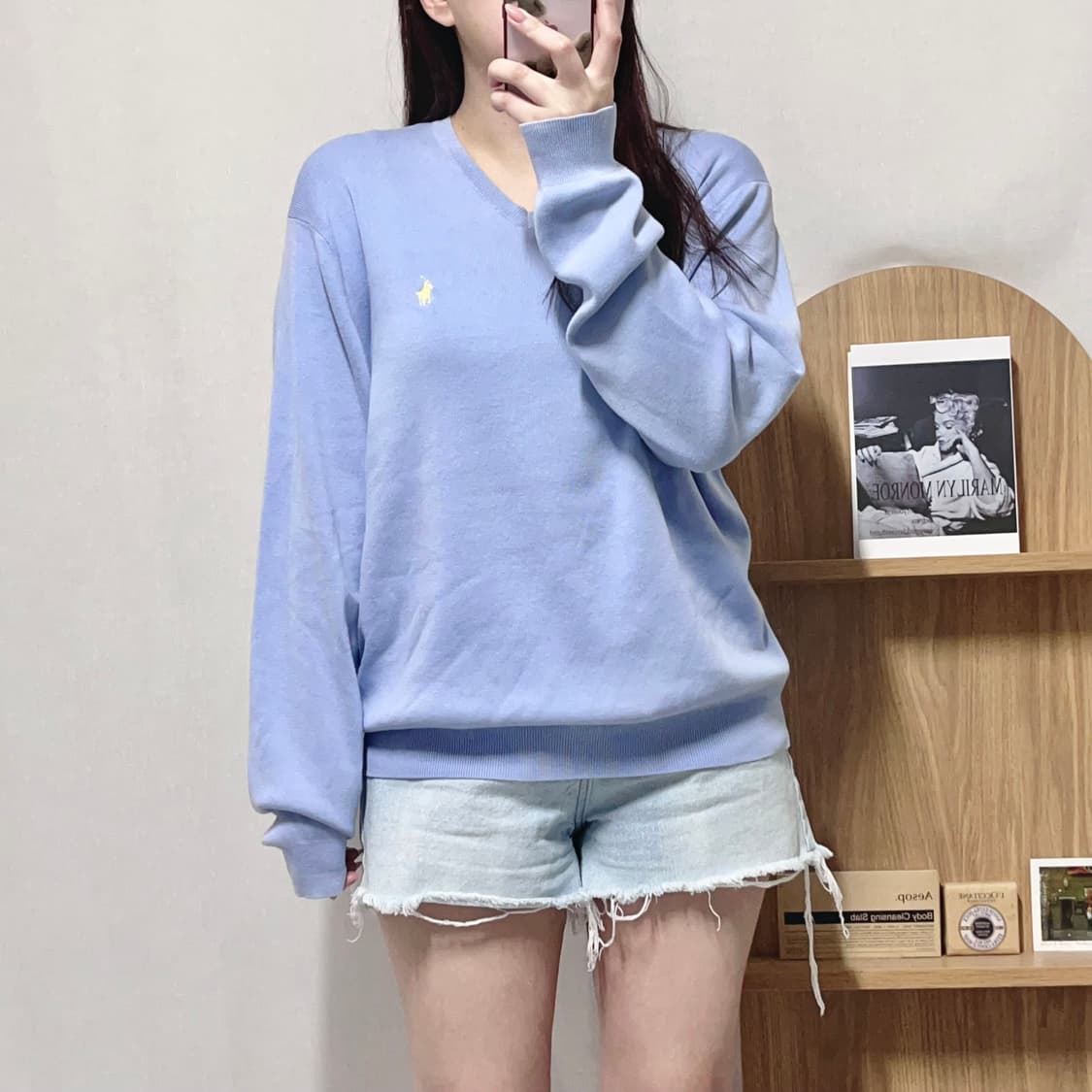 [정품] 폴로 소라 / 옐로우포니 피마코튼 브이넥 니트 [ XL ] 상품이미지3