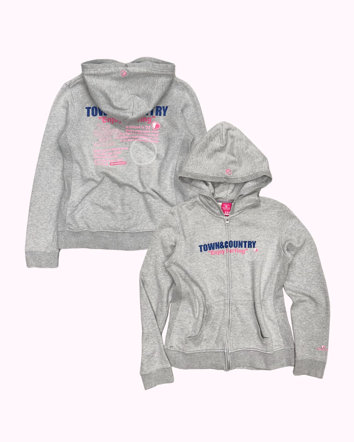 logo lettering grey hood zip-up 상품이미지1