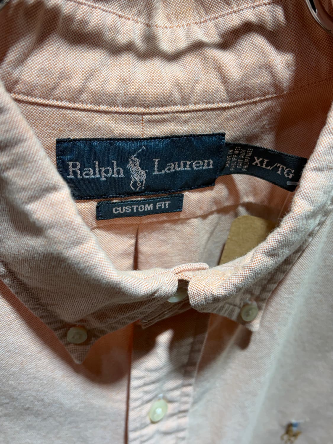 XL 폴로랄프로렌 커스텀핏 워시드 오렌지 셔츠 상품이미지5