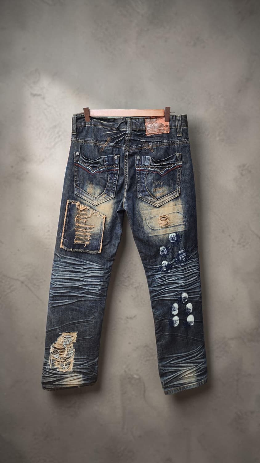 JAPAN 빈티지 MU SHENG HUO 데미지 워싱 청바지 상품이미지2