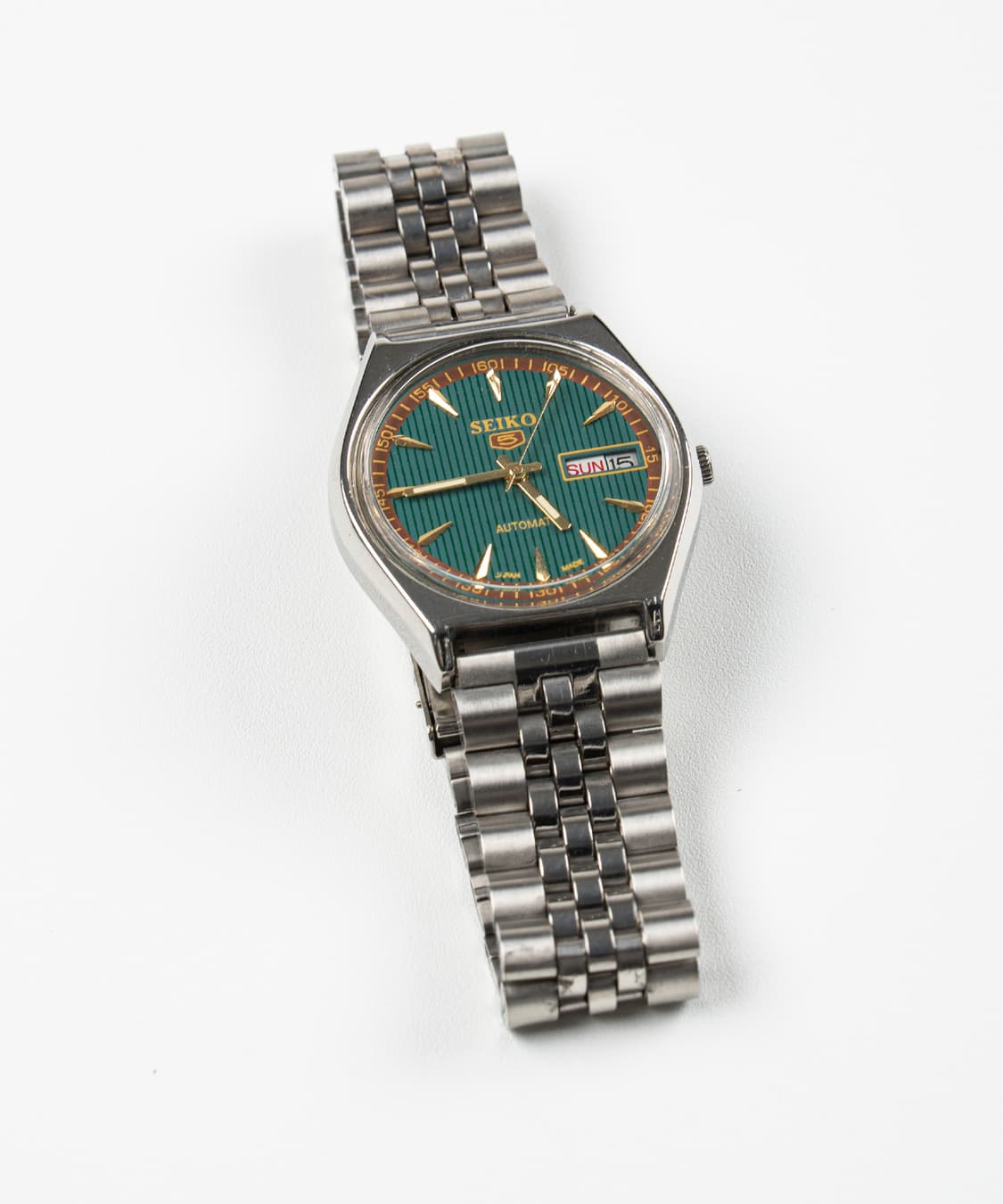 80's 세이코 5 Automatic Japan Green Watch 상품이미지2