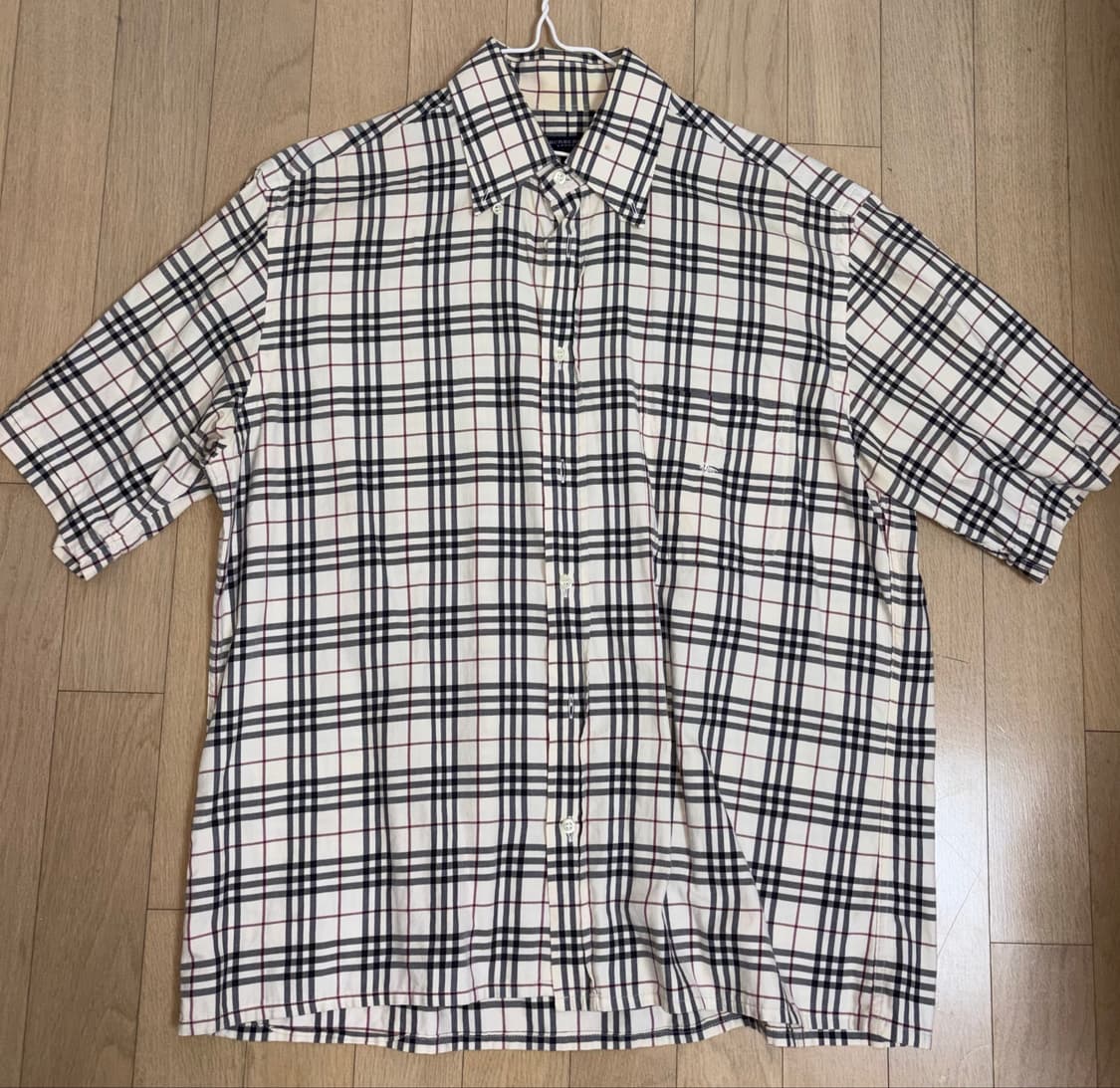 버버리 반팔 체크셔츠 39(XL) 상품이미지1