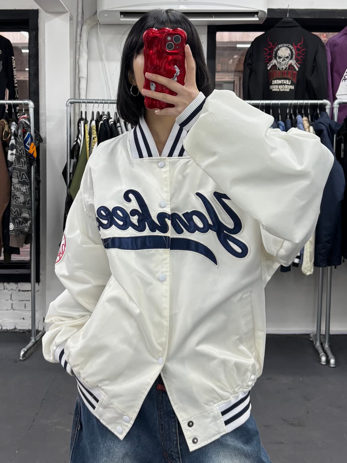 마제스틱 뉴욕 양키스 화이트 스타디움 자켓 상품이미지1