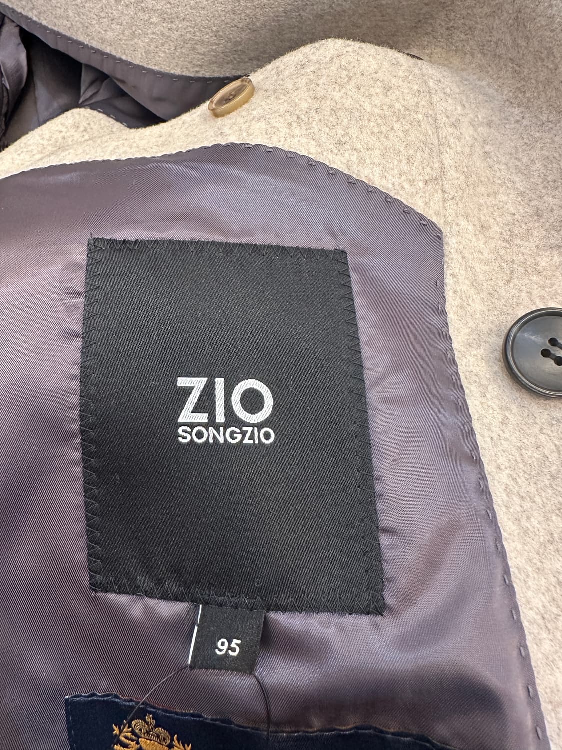 95)지오송지오 오트밀 더블 캐시미어 코트 상품이미지3