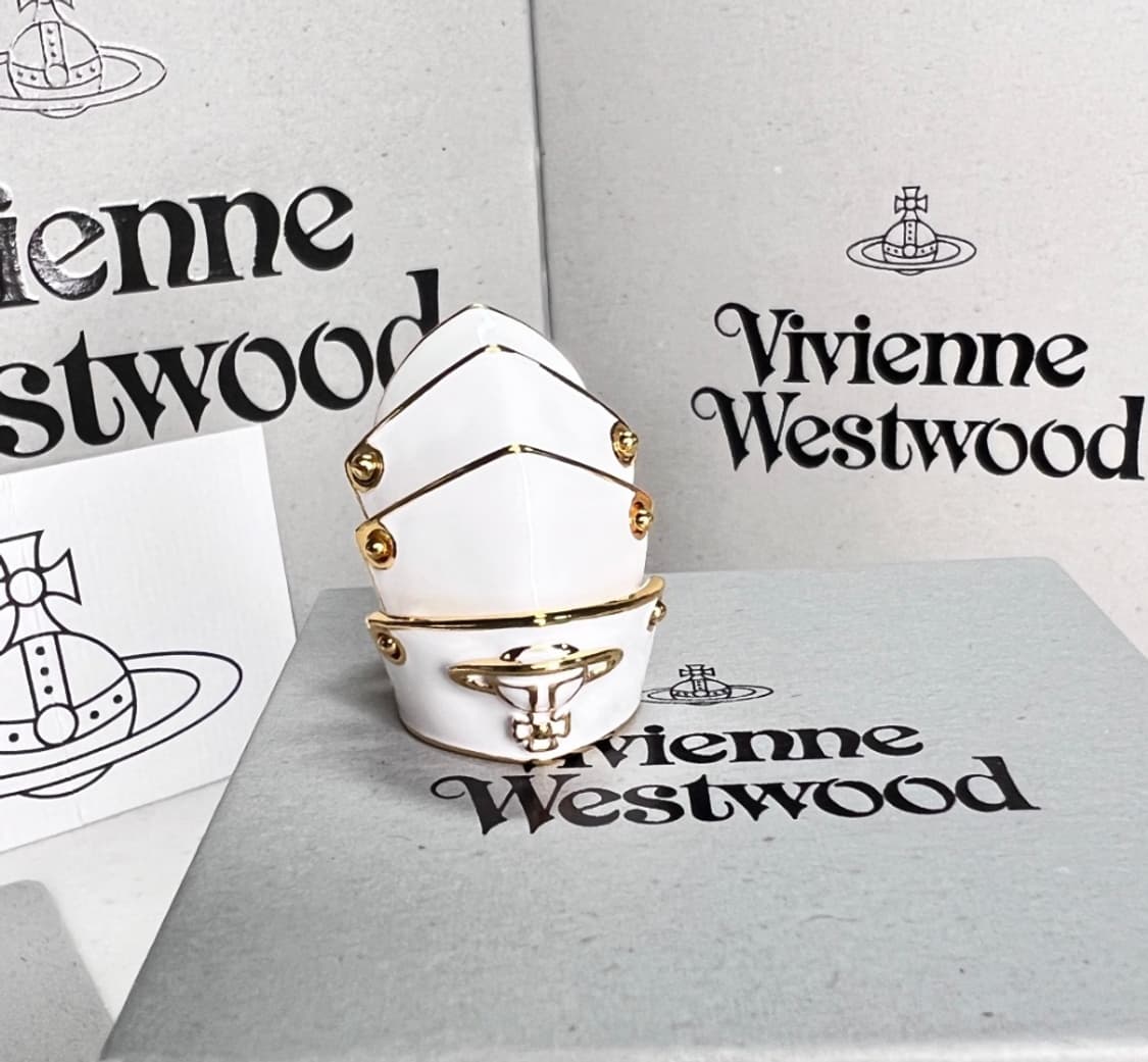 비비안웨스트우드 아카이브 골드화이트 아르테미스 너클링 반지 상품이미지3