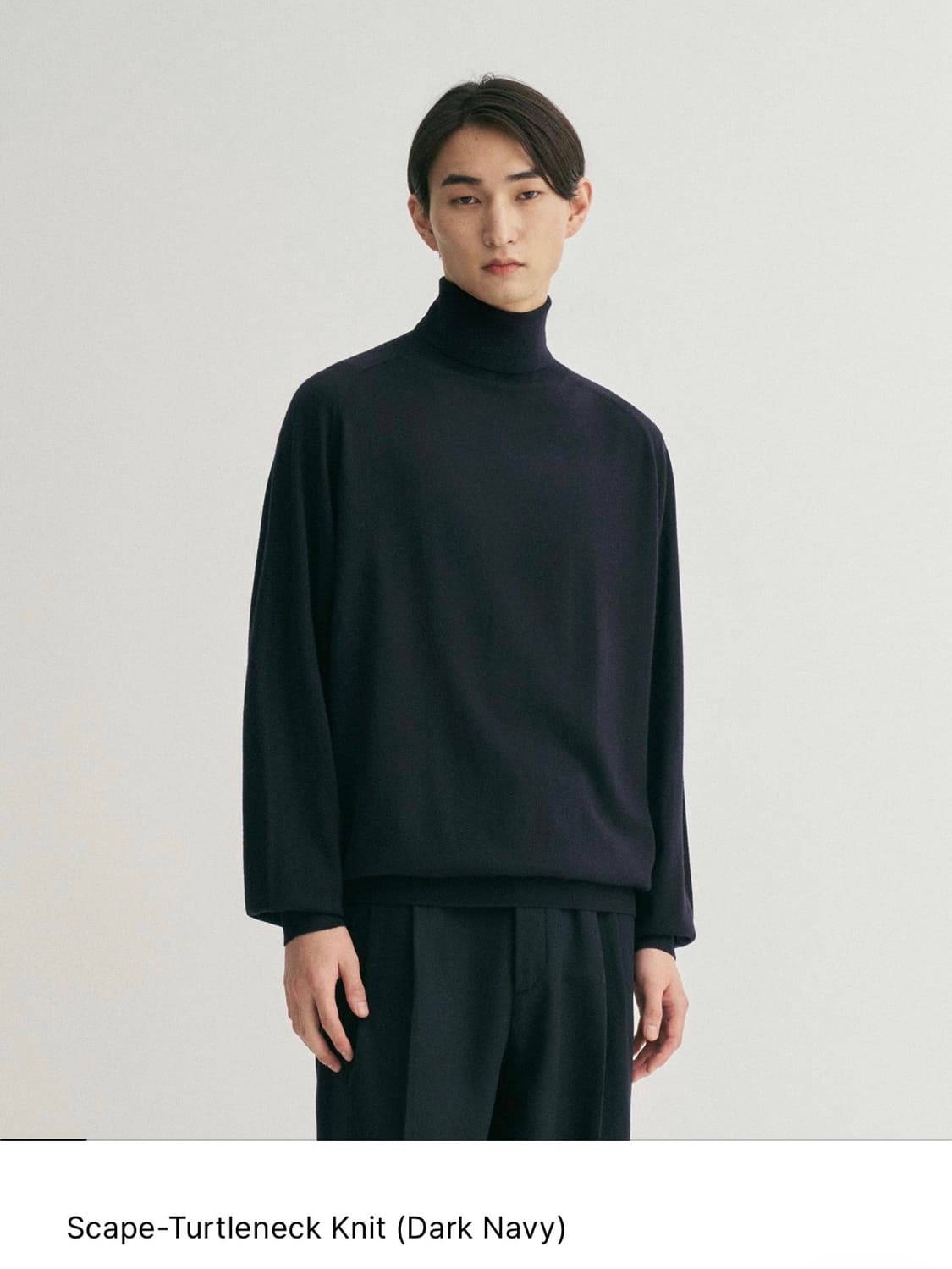어나더오피스 스케이프 터틀넥 니트 다크 네이비 2사이즈 판매 상품이미지3