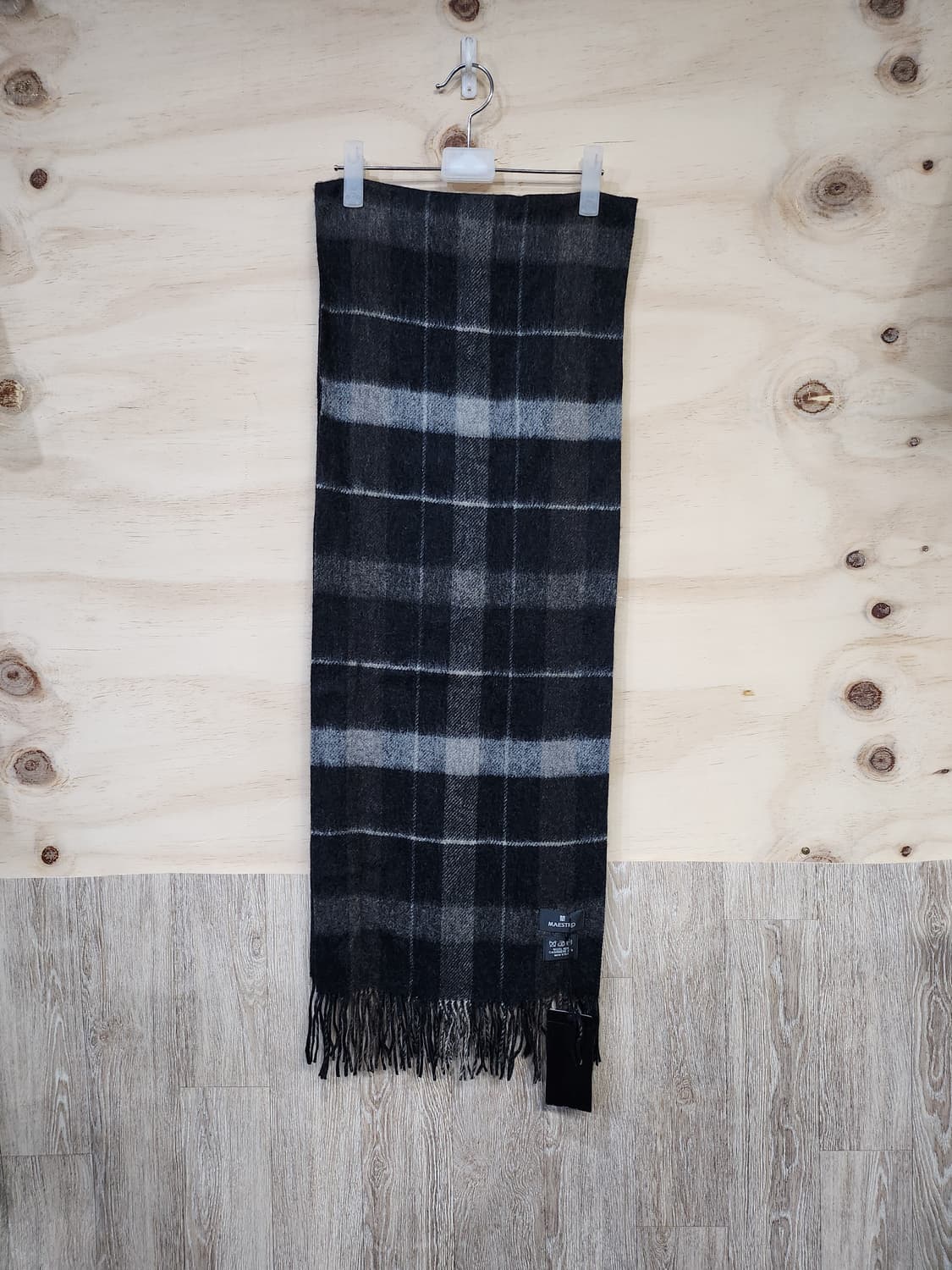 675) 마에스트로 울80 캐시미어20 체크 머플러 상품이미지2