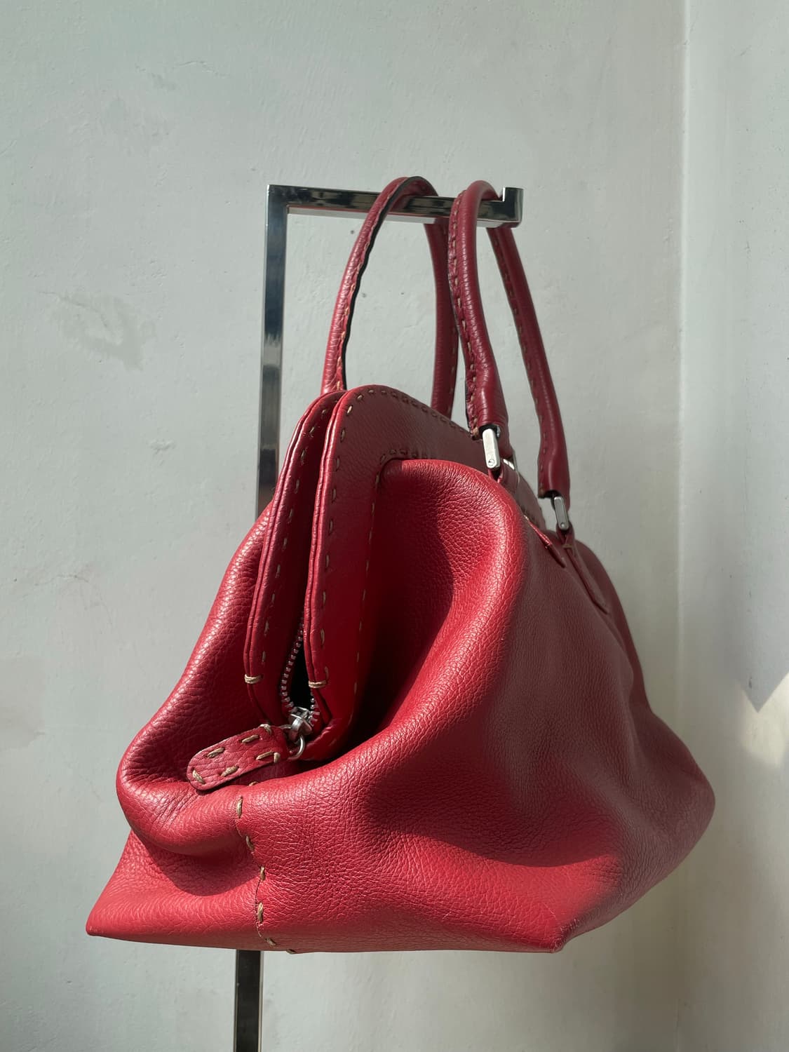 Marquesa Vintage Italian Red Leather Bag 상품이미지2