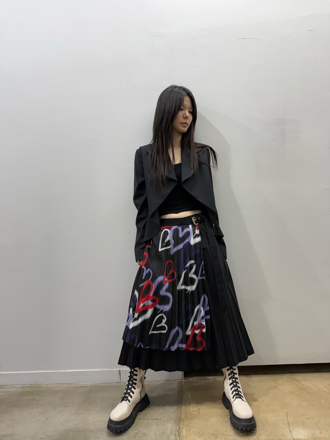 비비안 웨스트우드 그래피티 플리츠 롱 스커트 상품이미지2
