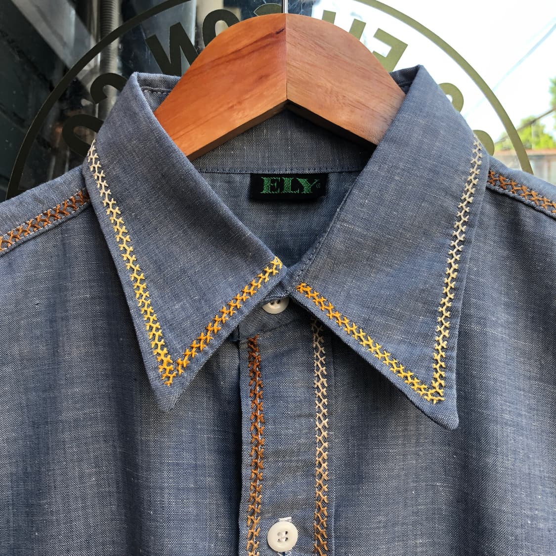 70s/80s Vintage chambray shirt-M 상품이미지5