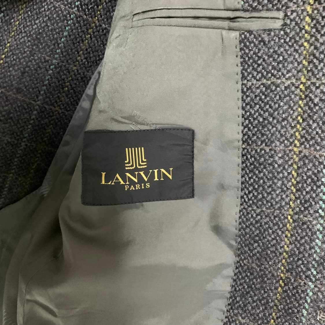 랑방 빈티지 체크 울 블레이저 남성 자켓 M-L 상품이미지5