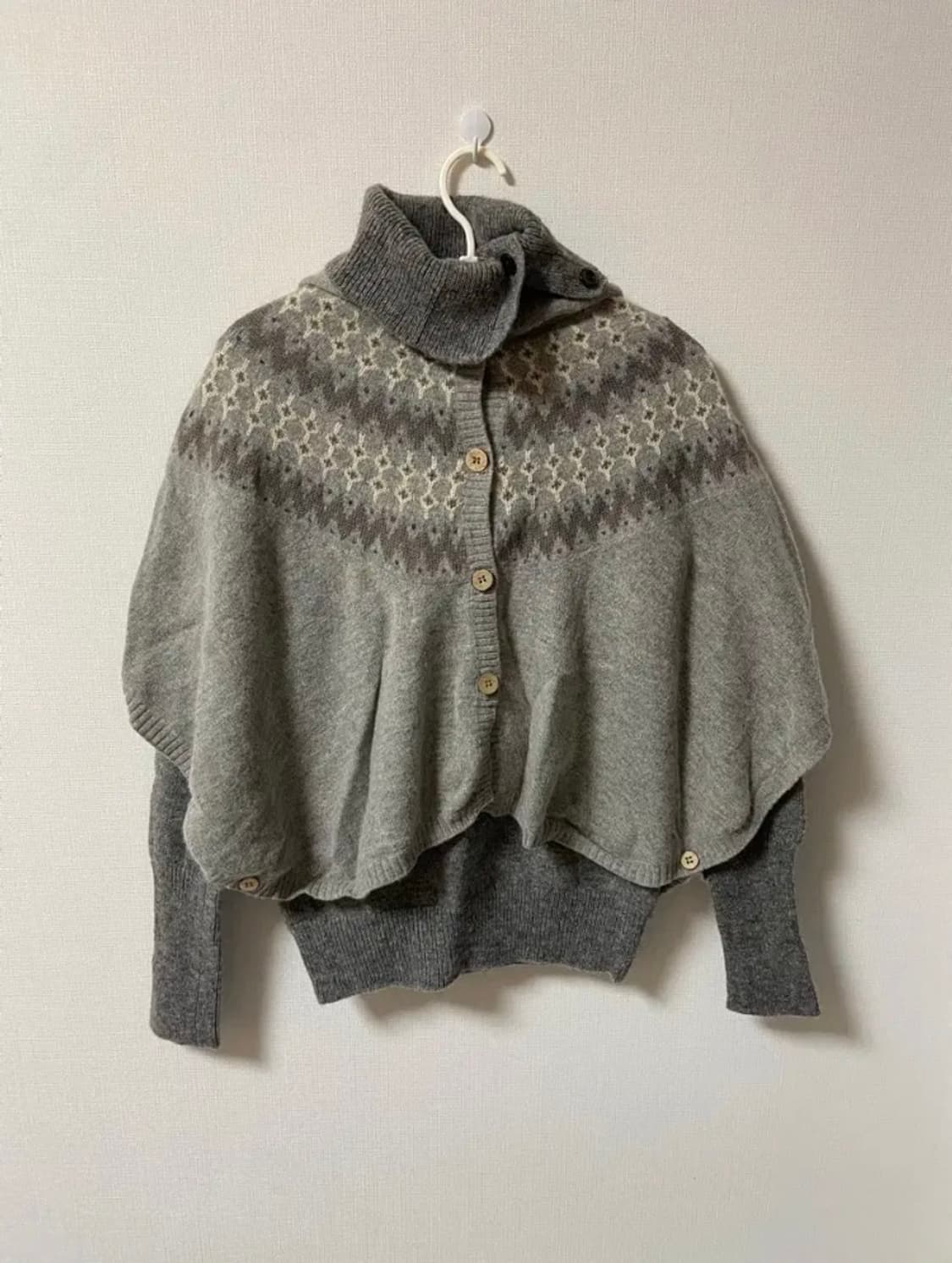 일본 빈티지 모리걸 하구미 대장 니트목폴라&사와코케이프 상품이미지2