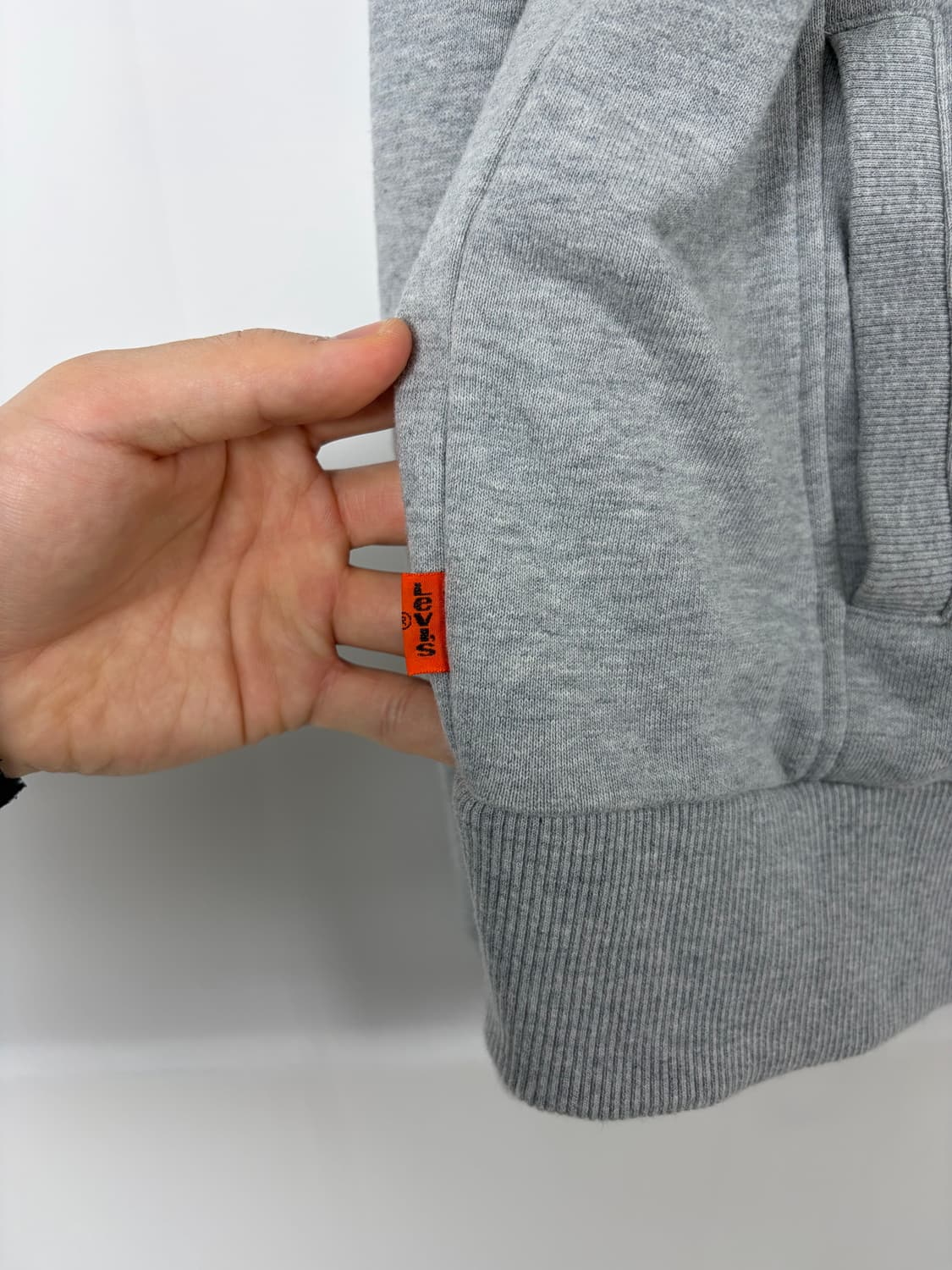 a74) 리바이스 오렌지탭 그레이 후드집업 상품이미지3