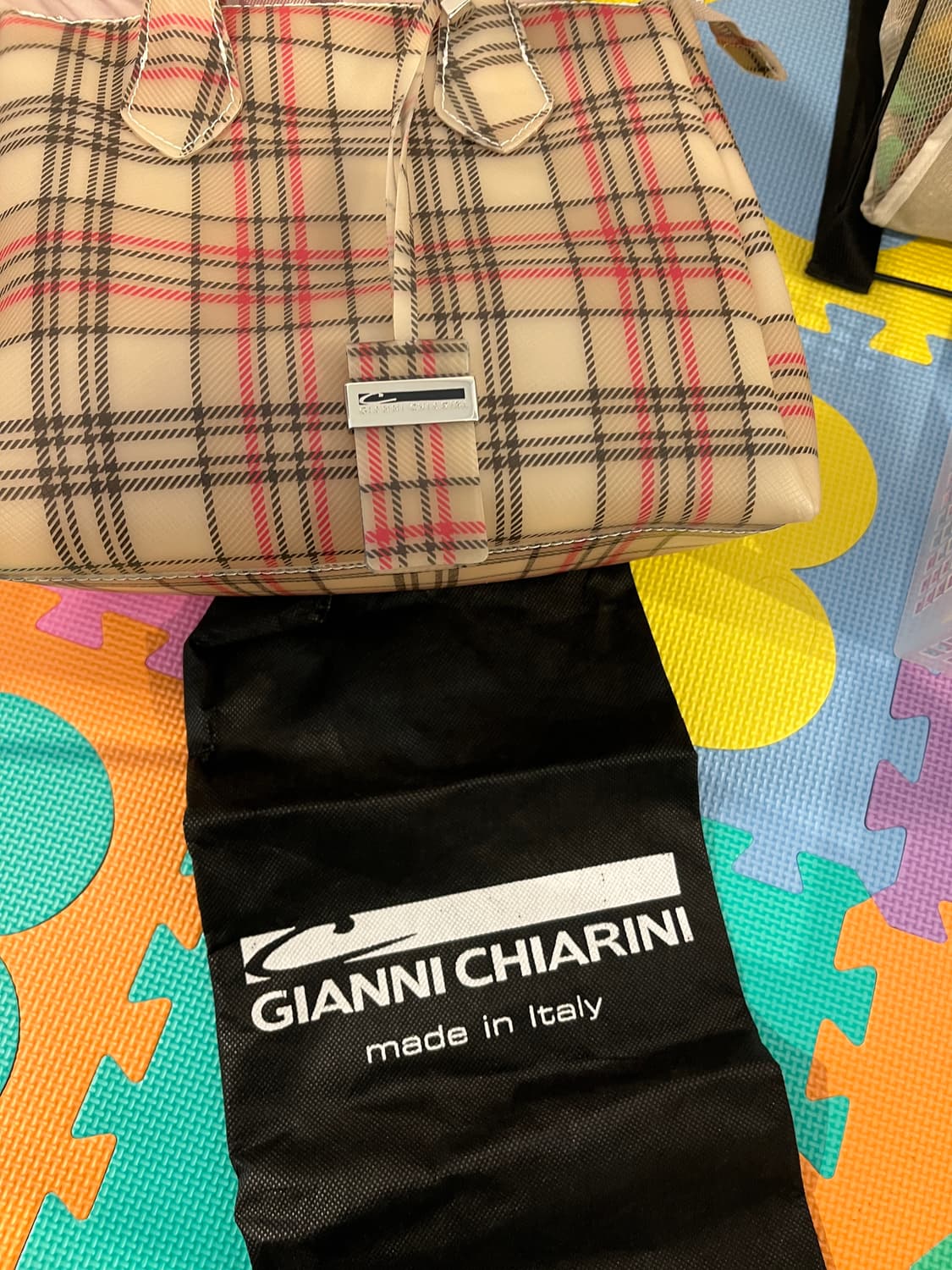 체크무늬 PVC백 🌀 상품이미지4