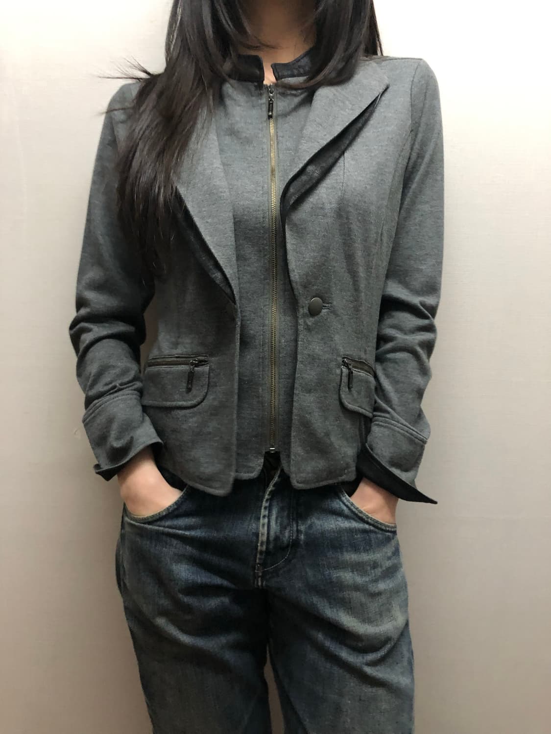 빈티지 그레이 펑크 자켓 상품이미지5