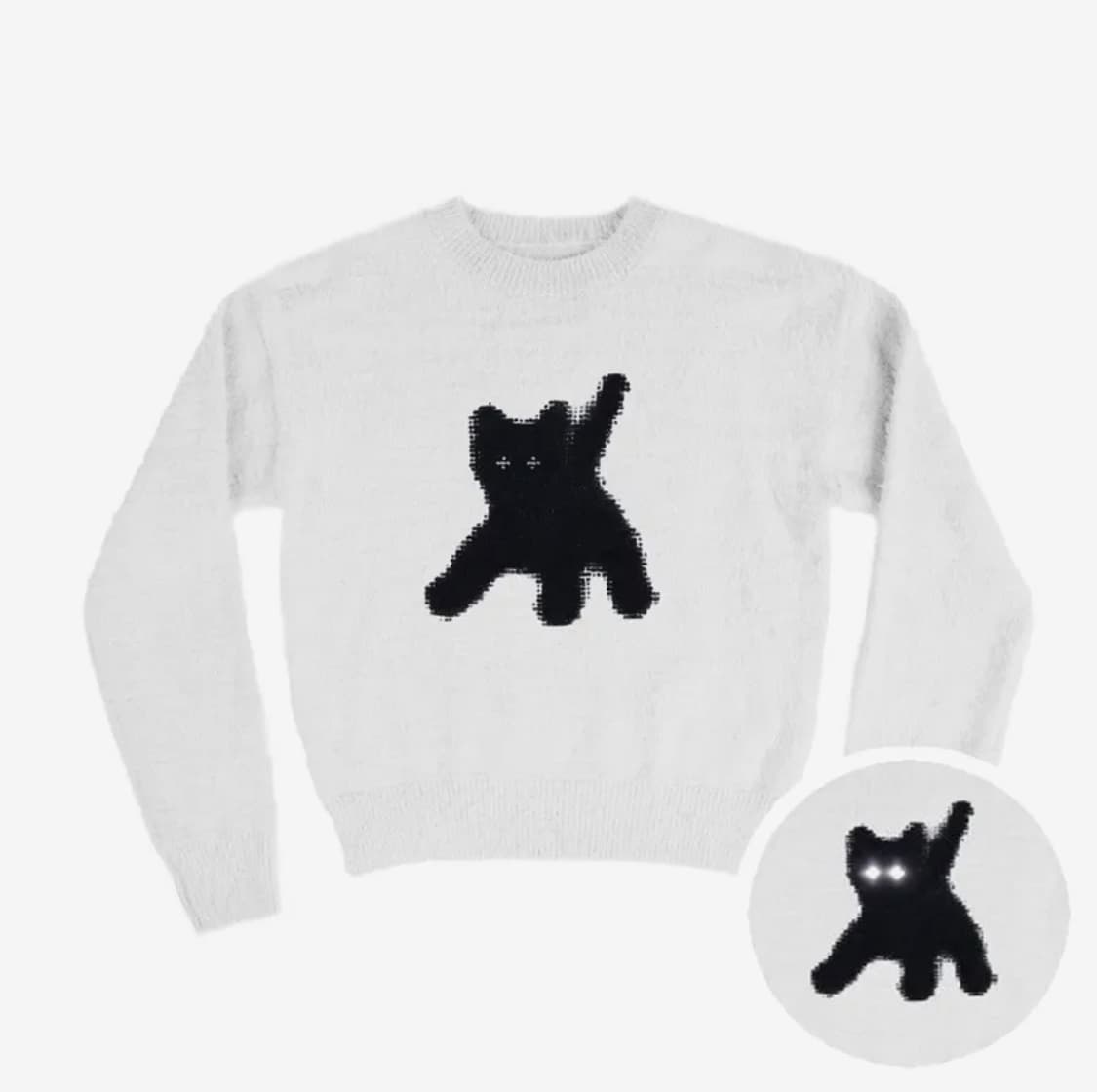 에이이에이이 Flashed Cats Angora Knit 니트 크롭 상품이미지1