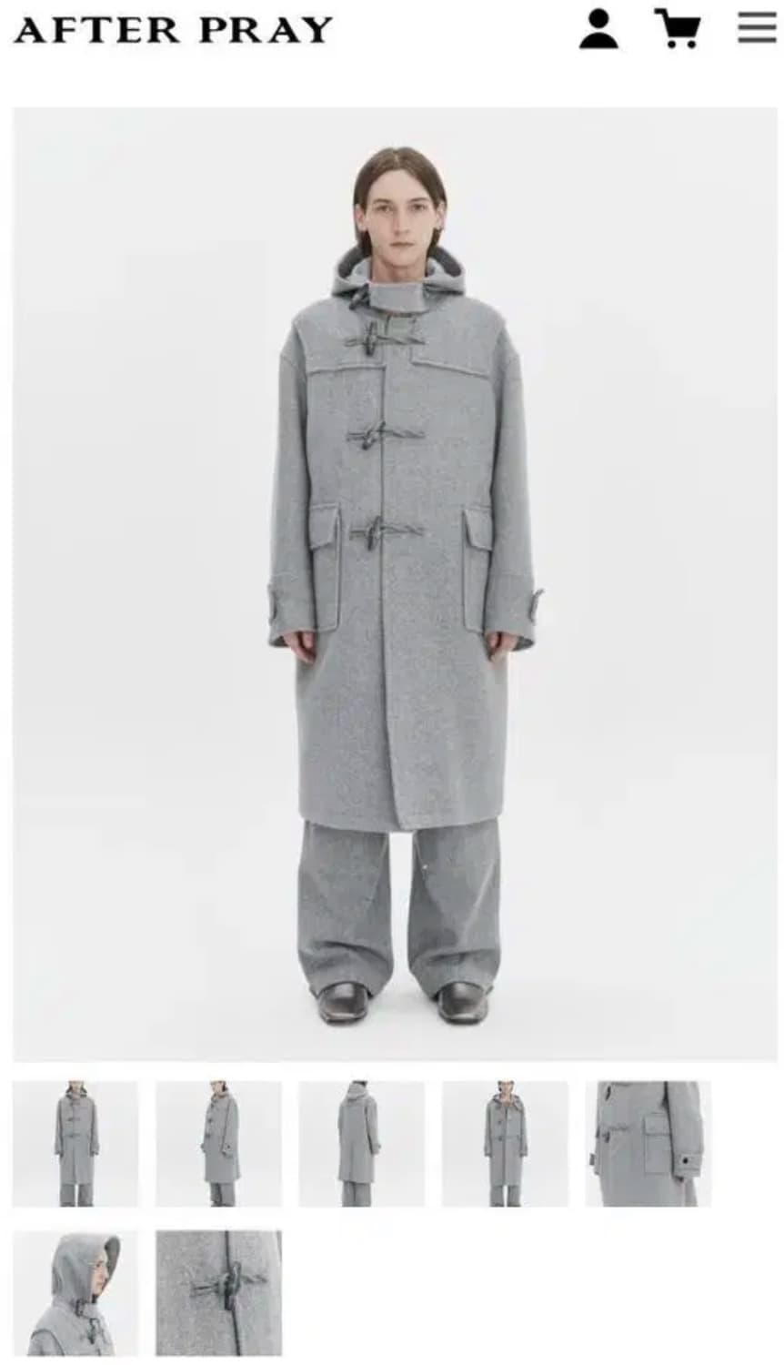 애프터프레이 세이건 더플코트 스모크 그레이 M사이즈 상품이미지1