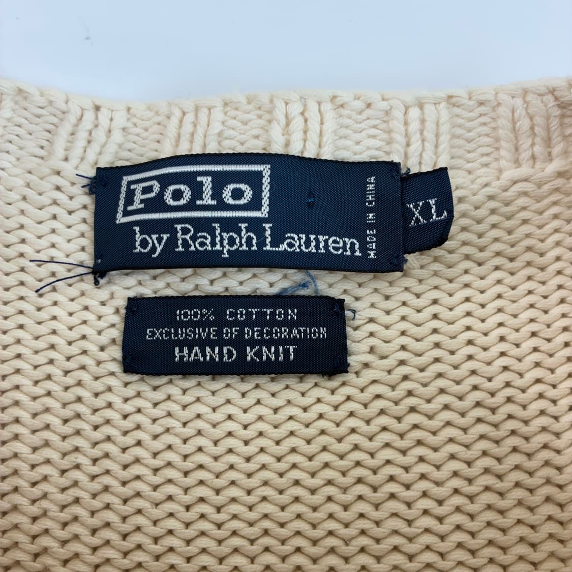 Polo  폴로 랄프로렌 90,s 싯다운 베어 코튼 핸드니트   상품이미지4