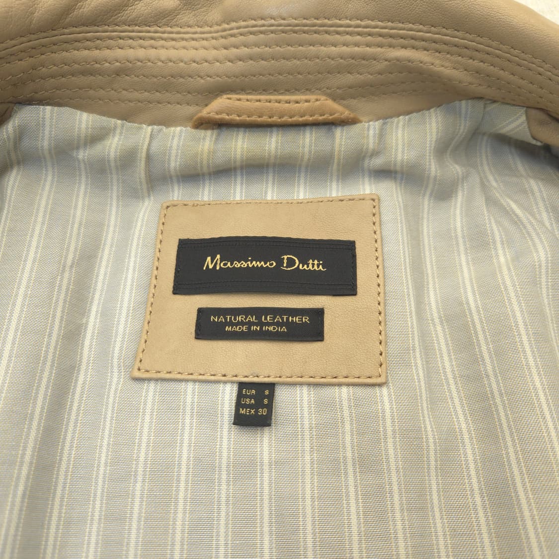 마시모두띠 베이지 가죽 라이더 자켓 상품이미지6