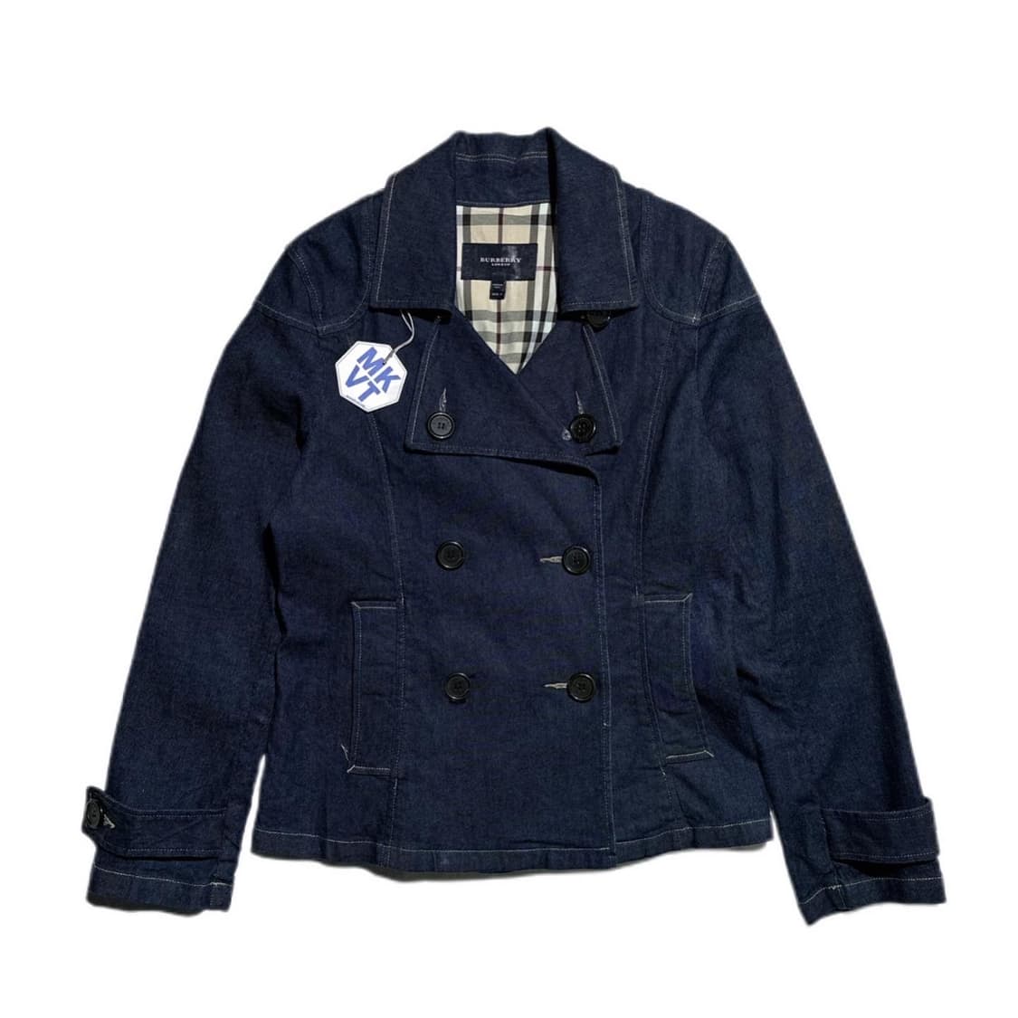 버버리 노바체크 안감 데님 더블 피코트 상품이미지1