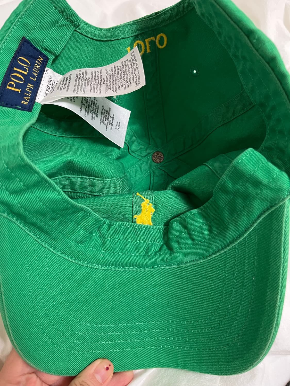 폴로 랄프로렌 초록 볼캡 새상품급 상품이미지3