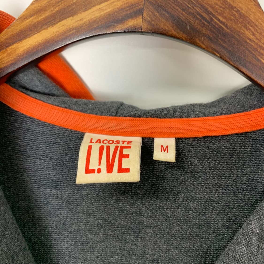 라코스테 자수로고 차콜 후드집업 상품이미지6
