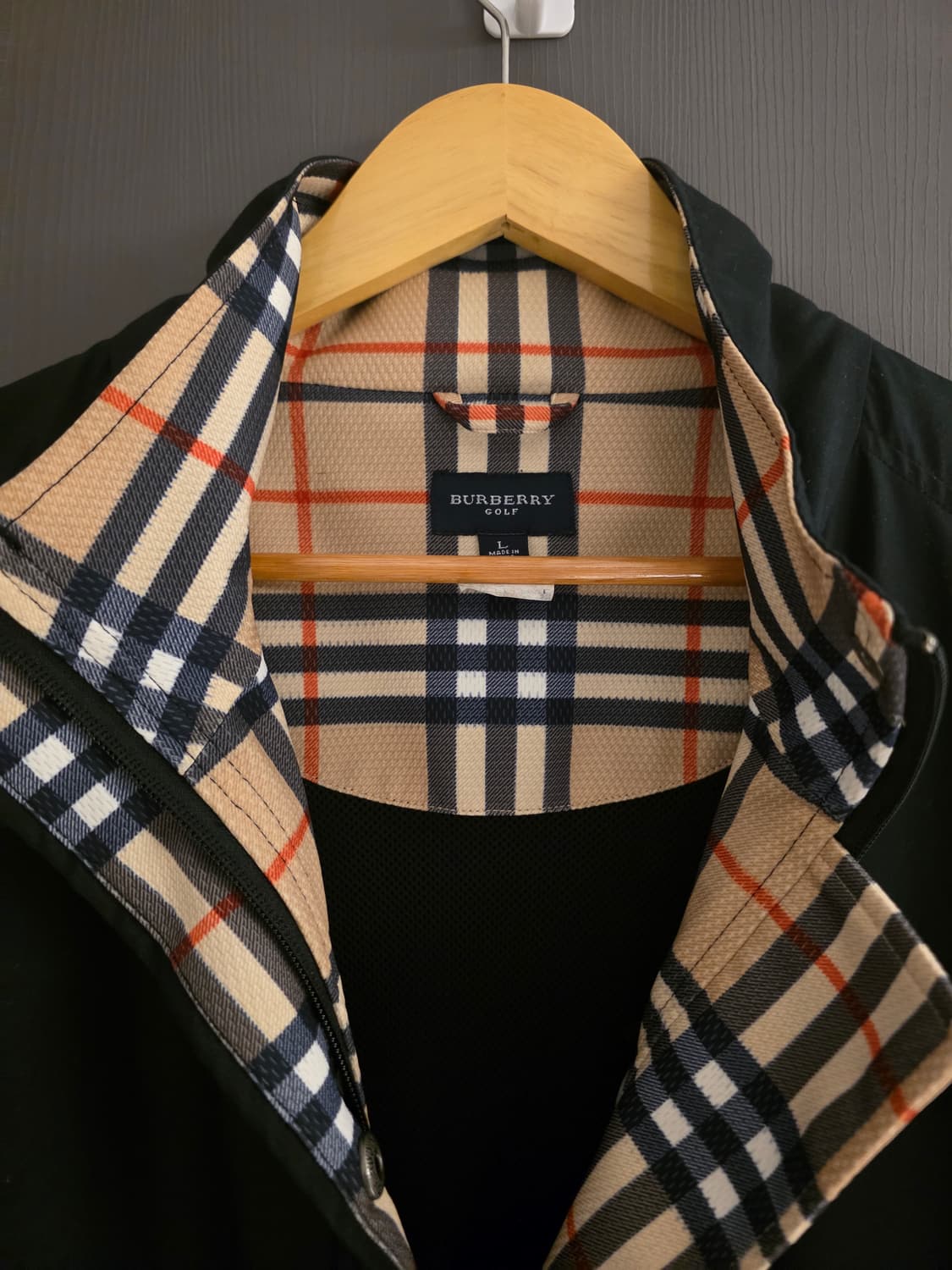 버버리 체크 안감 바람막이 자켓 사이즈L,105~110 상품이미지2